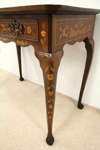 Antique Dutch Marquetry Inlaid Side Table