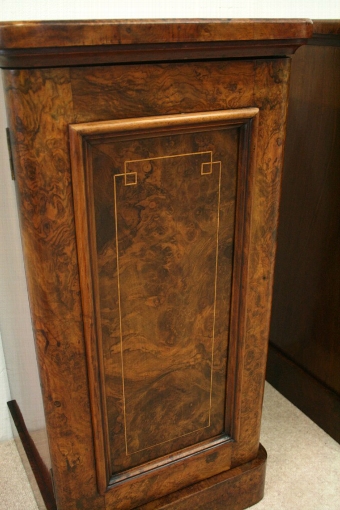 Antique Pair of Original Victorian Burr Walnut Lockers