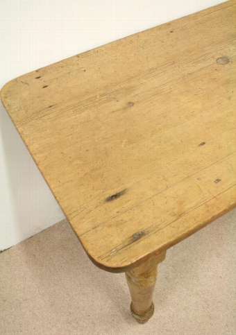 Antique Victorian Yellow Pine Kitchen Table