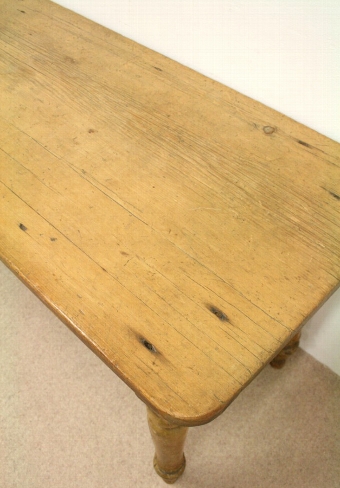 Antique Victorian Yellow Pine Kitchen Table