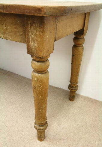 Antique Victorian Yellow Pine Kitchen Table