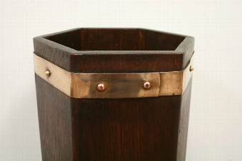 Antique Oak Hexagonal Stick Stand
