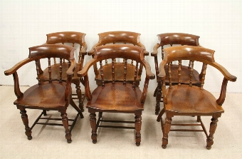 Set of 6 Victorian Walnut Captains Chairs