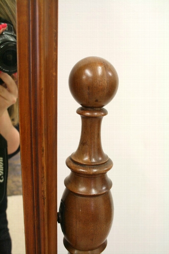 Antique Mid Victorian Walnut Cheval Mirror