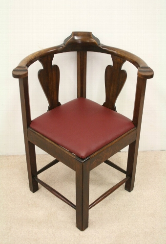 George II Style Walnut Corner Chair