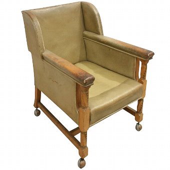 Leather and Oak Framed Armchair