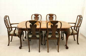 Maple & Co Burr Walnut 9 Piece Dining Room Suite