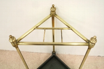 Antique Triangular Brass Stick Stand