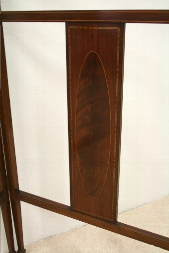 Antique Sheraton Style Mahogany Inlaid Towel Rail