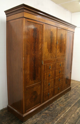 Sheraton Style Mahogany and Inlaid Wardrobe