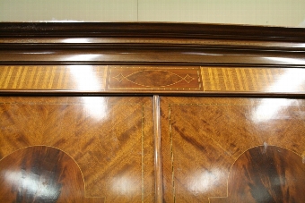 Antique Sheraton Style Mahogany and Inlaid Wardrobe