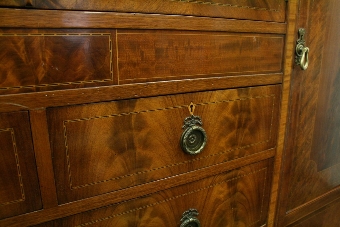 Antique Sheraton Style Mahogany and Inlaid Wardrobe