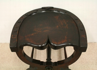 Antique Stained Beech Horse Shoe Stool
