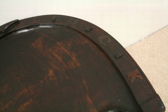 Antique Stained Beech Horse Shoe Stool