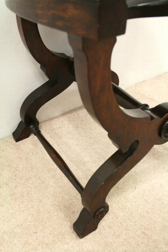 Antique Stained Beech Horse Shoe Stool