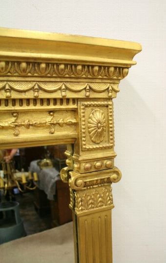 Antique Classical Style Gilt Overmantel Mirror