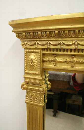 Antique Classical Style Gilt Overmantel Mirror