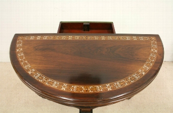 Antique Late Victorian Inlaid Rosewood Games Table