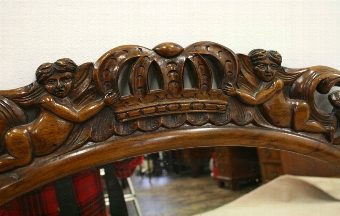 Antique Continental Carved Walnut Wall Mirror