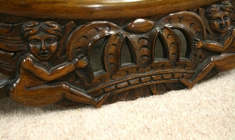 Antique Continental Carved Walnut Wall Mirror