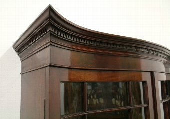 Antique George III Style Serpentine Cabinet Bookcase