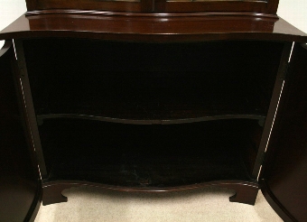 Antique George III Style Serpentine Cabinet Bookcase
