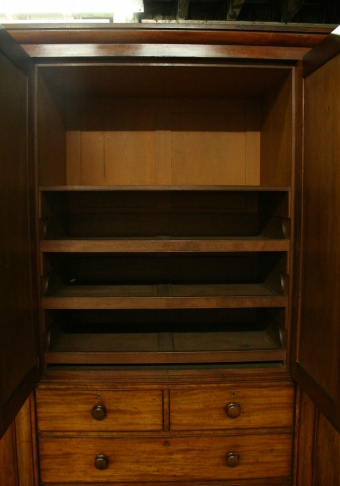 Antique George IV Mahogany 4 Door Wardrobe