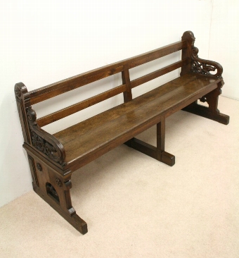 Carved Oak Hall Bench