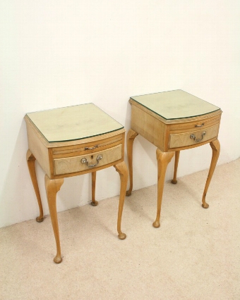 Pair of Queen Anne Style Bedside Cabinets
