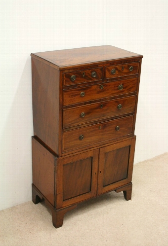 George IV Mahogany Chest on Cabinet