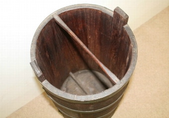 Antique Teak Butter Churn Barrel/Stick Stand