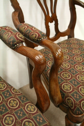 Antique Pair of George I Style Walnut Elbow Chairs
