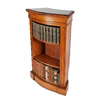 Victorian Oak Convex Open Bookcase