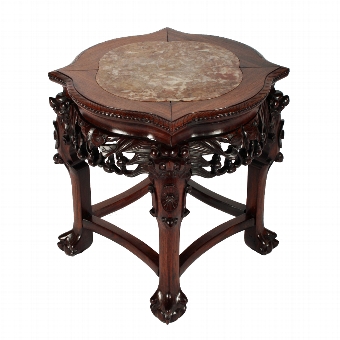 Chinese Carved Rosewood Stand