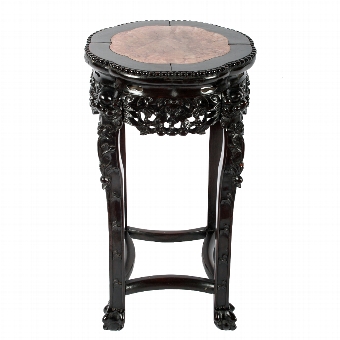 Chinese Carved Rosewood Stand