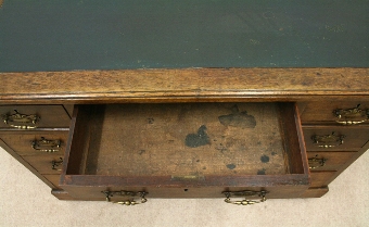 Antique Late Victorian Oak Kneehole Desk