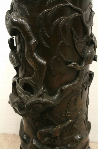 Antique Japanese Cast Bronze Stick Stand