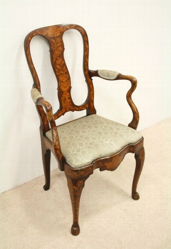 Dutch Marquetry Inlaid Armchair