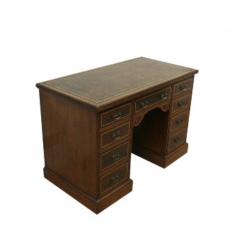 Heal & Son Mahogany Inlaid Pedestal Desk