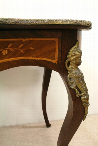 Antique French Style Marquetry Inlaid Window Table