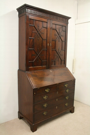 Early George III Mahogany Bureau Bookcase