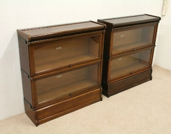 Pair of Globe Wernicke Oak Sectional/Stacker Bookcases