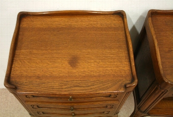 Antique Pair of French Oak Bedside Cabinets