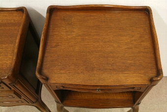 Antique Pair of French Oak Bedside Cabinets
