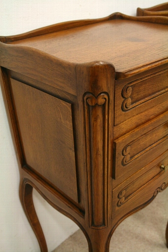 Antique Pair of French Oak Bedside Cabinets