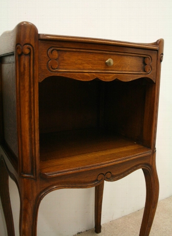 Antique Pair of French Oak Bedside Cabinets