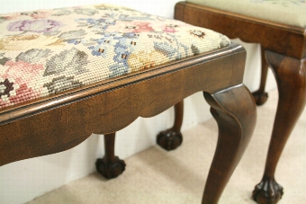 Antique Pair of Chippendale Style Stools
