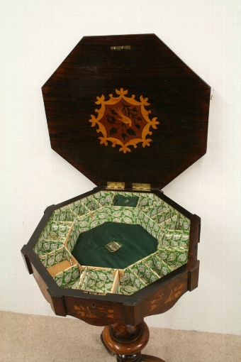 Antique Victorian Marquetry Inlaid Workbox