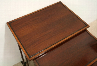 Antique Nest of 4 Mahogany Inlaid Tables