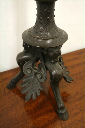Antique Pair of Roman Style Bronze Candelabra